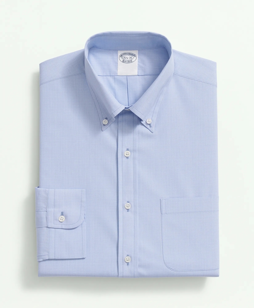 American-Made Cotton Broadcloth Button-Down Collar, Micro-Check Dress Shirt, image 3