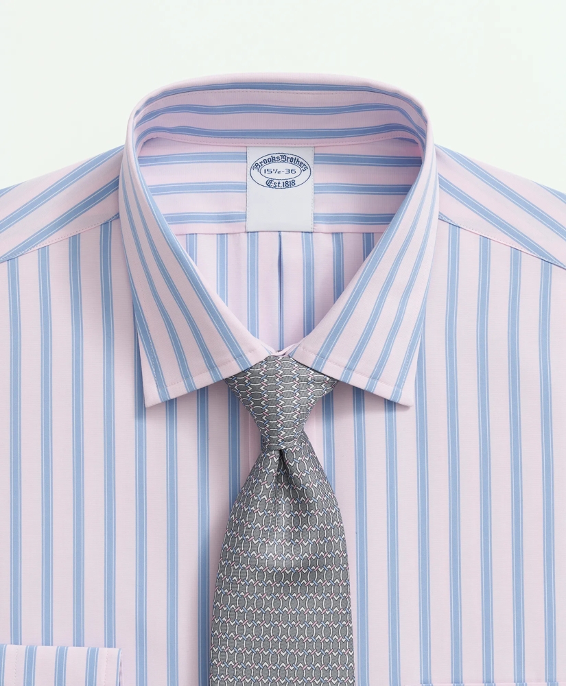 Supima® Cotton Poplin Ainsley Collar, Framed Stripe Dress Shirt, image 2