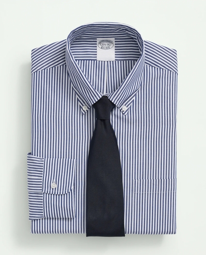 American-Made Cotton Button-Down Collar, Striped Dress Shirt, image 1