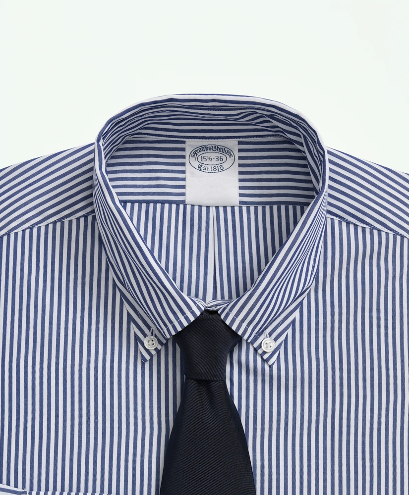 American-Made Cotton Button-Down Collar, Striped Dress Shirt, image 2