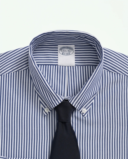 American-Made Cotton Button-Down Collar, Striped Dress Shirt, image 2