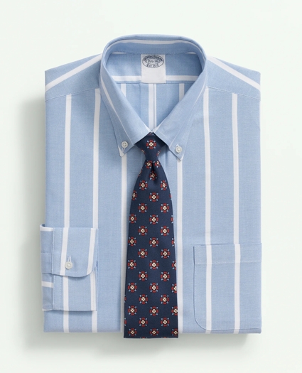 American-Made Cotton Pinpoint Button-Down Collar, Bold Striped Dress Shirt, image 1