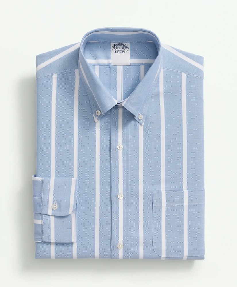 American-Made Cotton Pinpoint Button-Down Collar, Bold Striped Dress Shirt, image 3