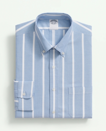 American-Made Cotton Pinpoint Button-Down Collar, Bold Striped Dress Shirt, image 3