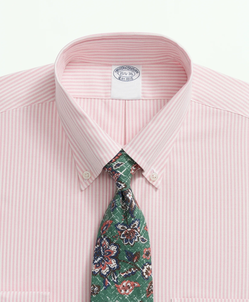 American-Made Cotton Pinpoint Button-Down Collar, Striped Dress Shirt, image 2
