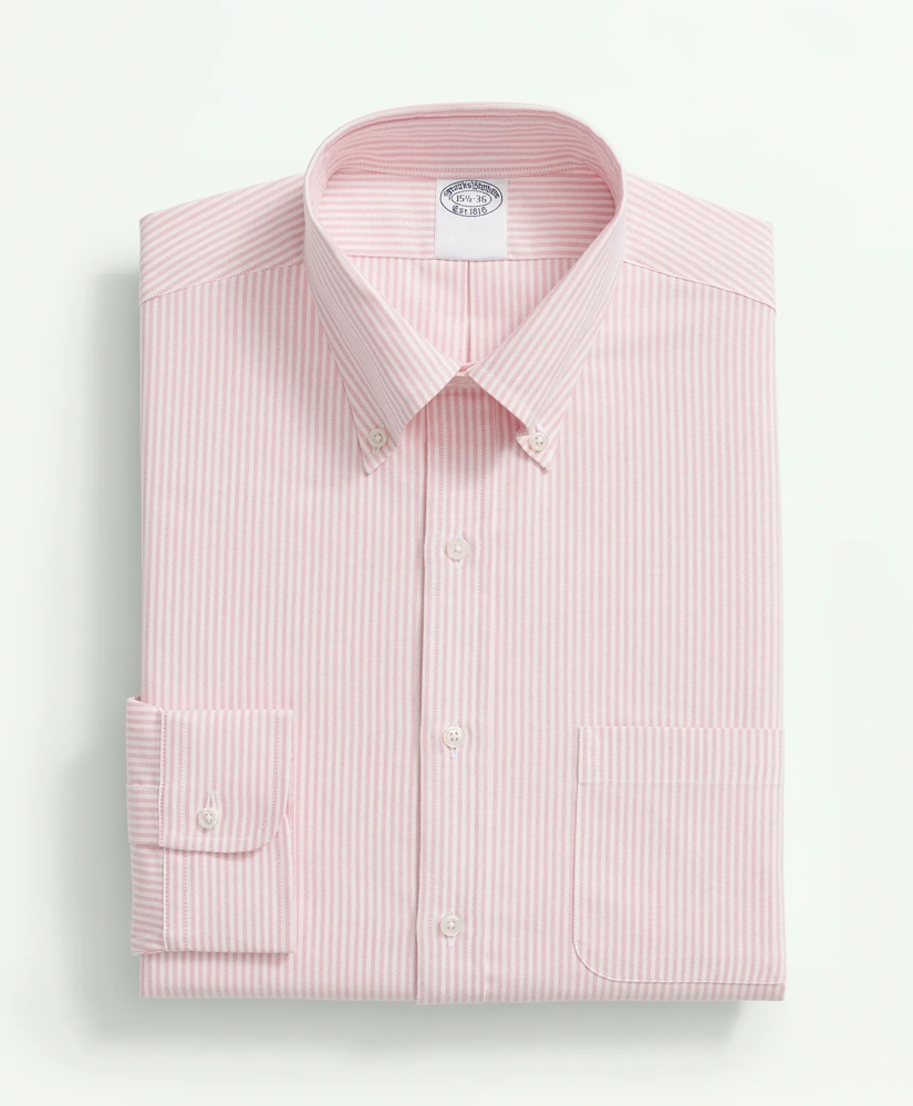 American-Made Cotton Pinpoint Button-Down Collar, Striped Dress Shirt, image 3