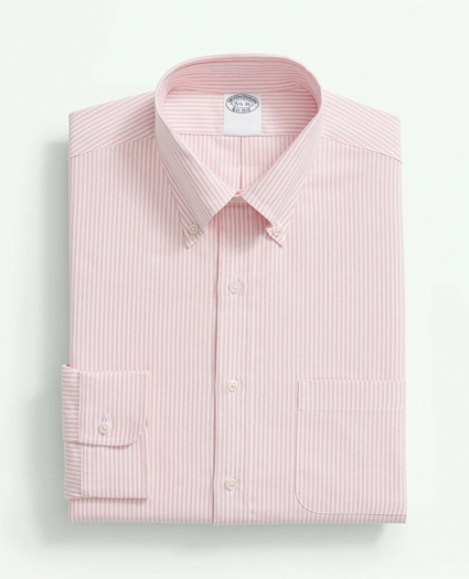 American-Made Cotton Pinpoint Button-Down Collar, Striped Dress Shirt, image 3