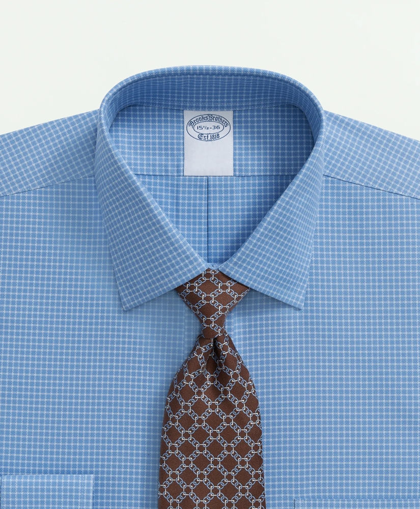 Stretch Supima® Cotton Non-Iron Royal Oxford Ainsley Collar, Windowpane Dress Shirt, image 2