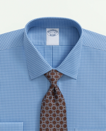 Stretch Supima® Cotton Non-Iron Royal Oxford Ainsley Collar, Windowpane Dress Shirt, image 2