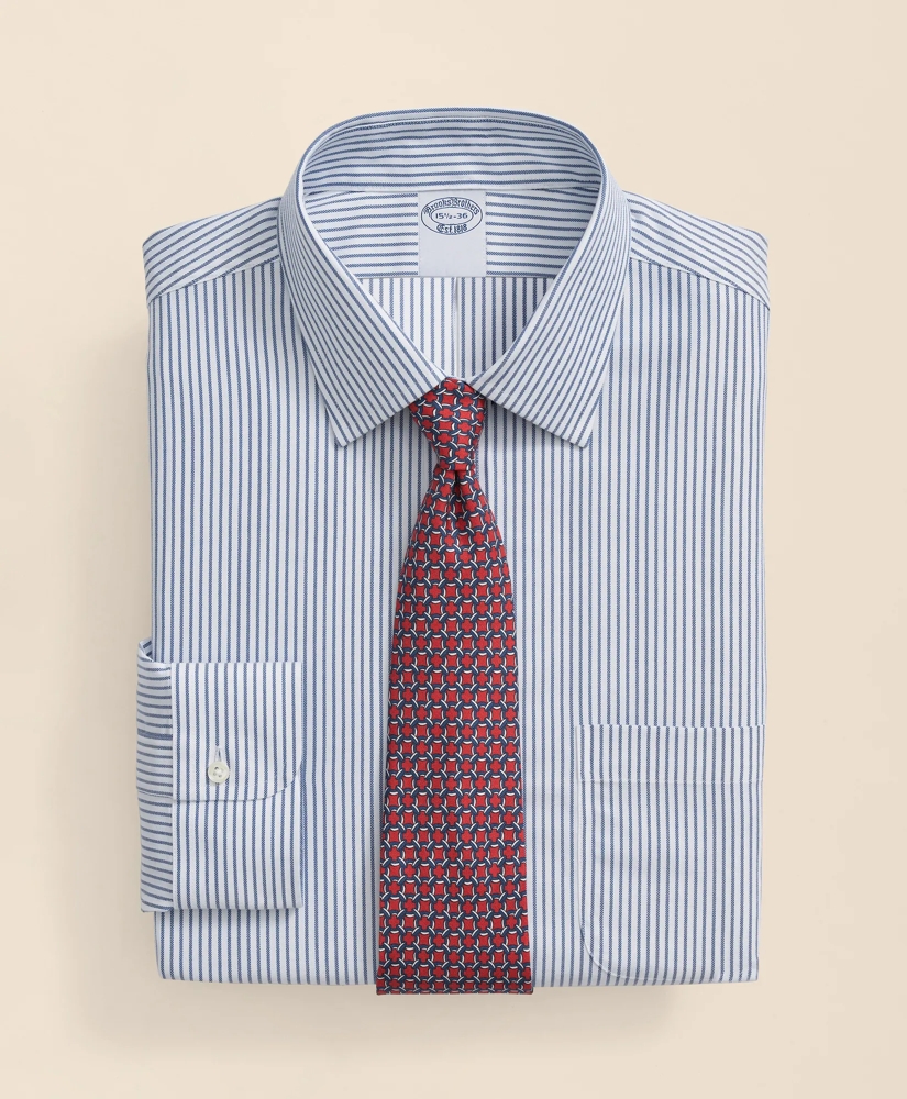 Brooks Brothers Explorer Collection Non-Iron Twill Ainsley Collar, Stripe Dress Shirt, image 1