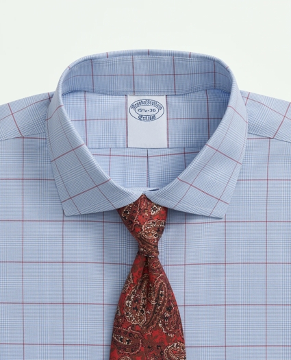 Stretch Supima® Cotton Non-Iron Poplin English Spread Collar, Glen Plaid Dress Shirt, image 2