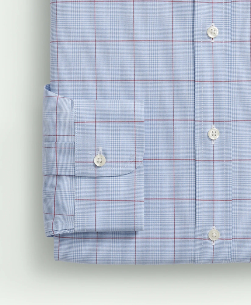Stretch Supima® Cotton Non-Iron Poplin English Spread Collar, Glen Plaid Dress Shirt, image 4