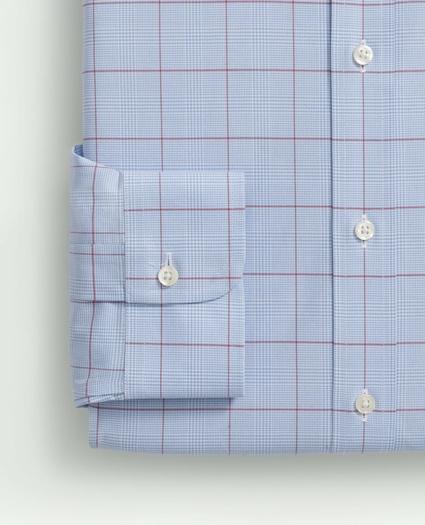 Stretch Supima® Cotton Non-Iron Poplin English Spread Collar, Glen Plaid Dress Shirt, image 4
