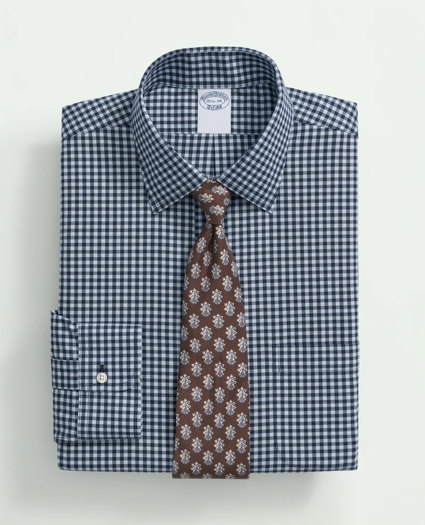 Stretch Supima® Cotton Non-Iron Pinpoint Oxford Ainsley Collar, Gingham Dress Shirt, image 1