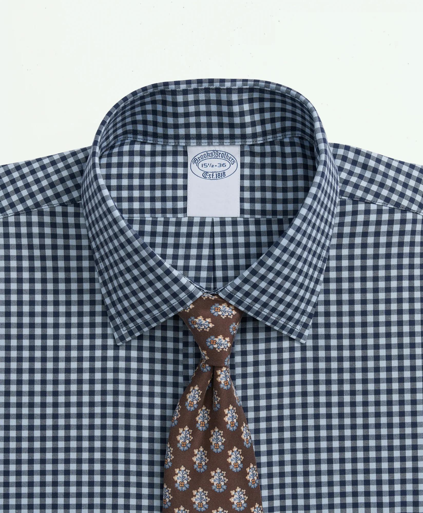 Stretch Supima Cotton Non-Iron Pinpoint Oxford Ainsley Collar, Gingham Dress Shirt