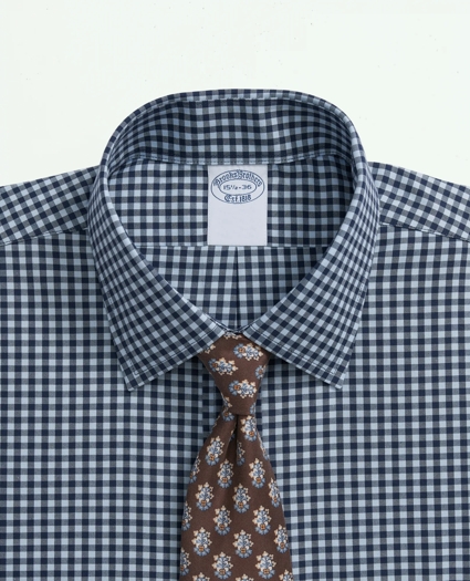 Stretch Supima® Cotton Non-Iron Pinpoint Oxford Ainsley Collar, Gingham Dress Shirt, image 2