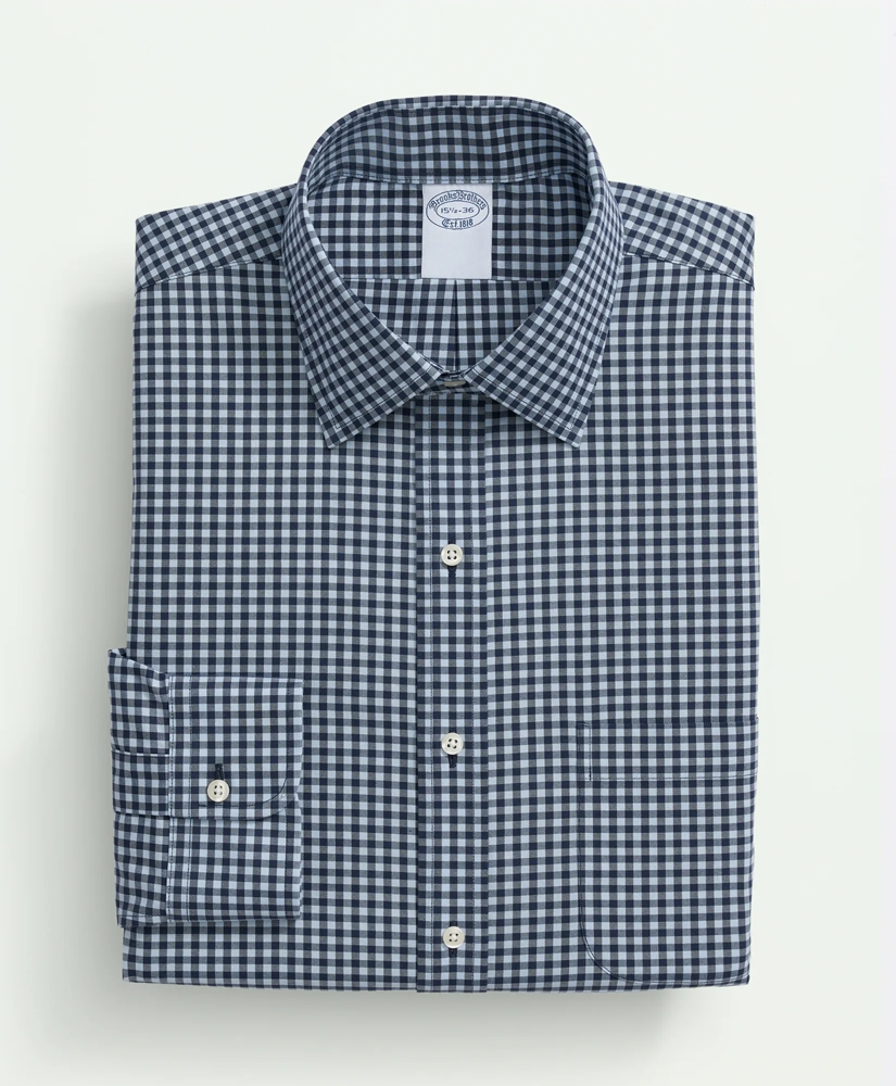 Stretch Supima® Cotton Non-Iron Pinpoint Oxford Ainsley Collar, Gingham Dress Shirt, image 3