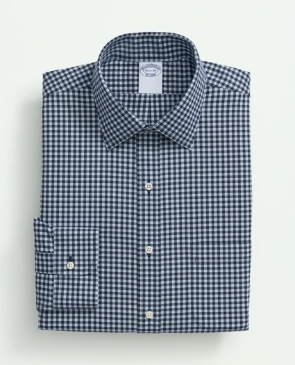 Stretch Supima® Cotton Non-Iron Pinpoint Oxford Ainsley Collar, Gingham Dress Shirt, image 3
