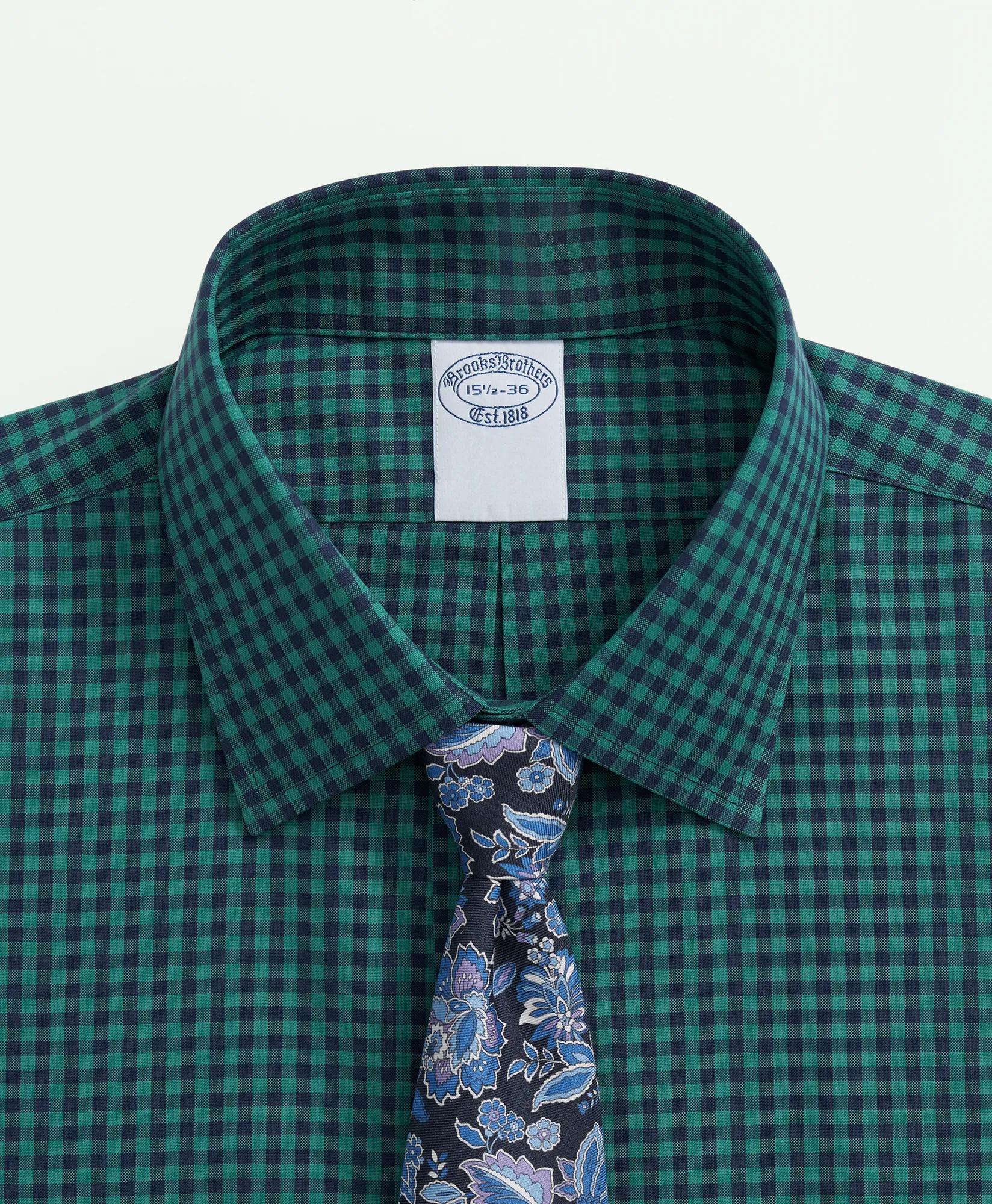 Stretch Supima Cotton Non-Iron Pinpoint Oxford Ainsley Collar, Gingham Dress Shirt
