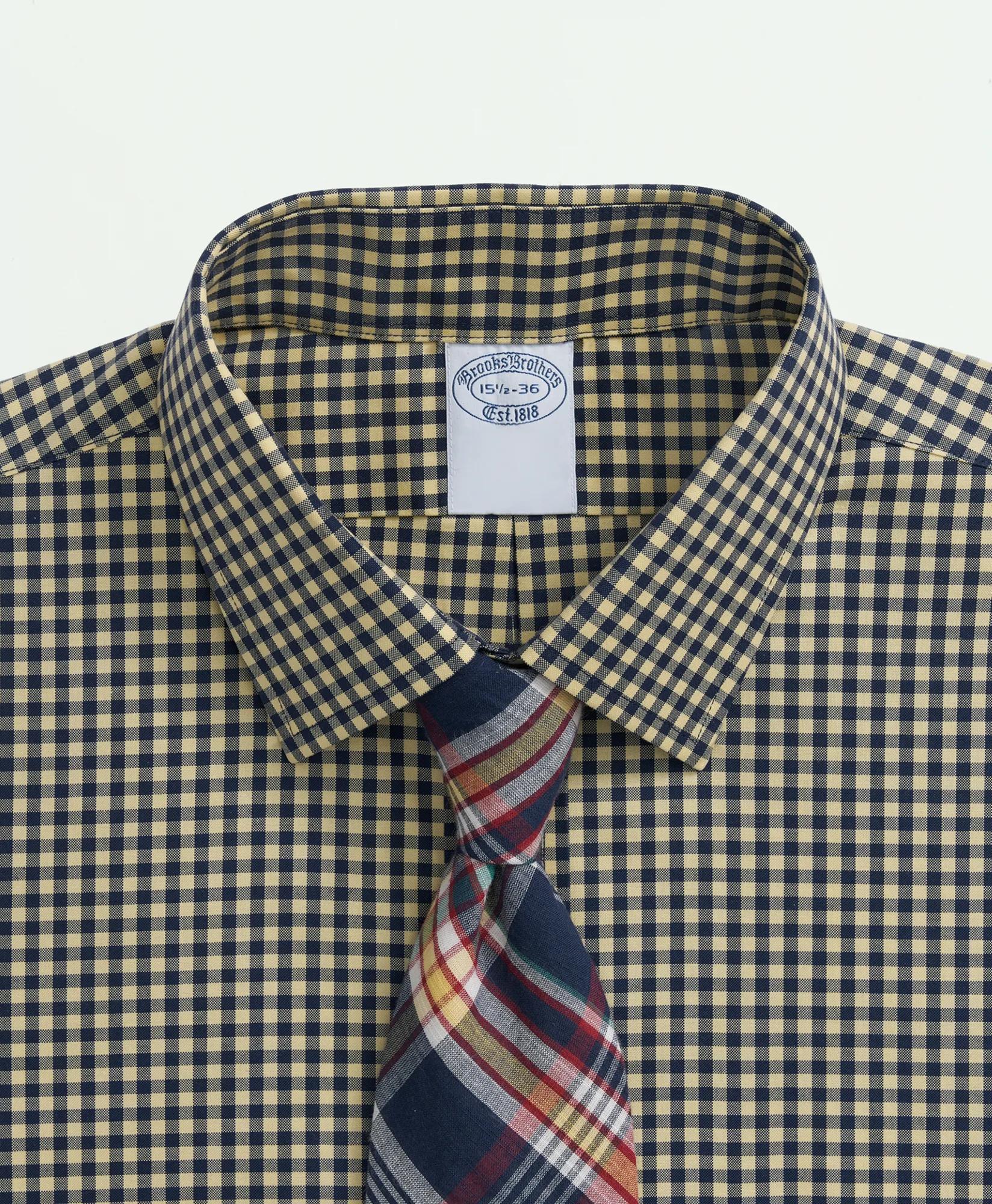 Stretch Supima Cotton Non-Iron Pinpoint Oxford Ainsley Collar, Gingham Dress Shirt