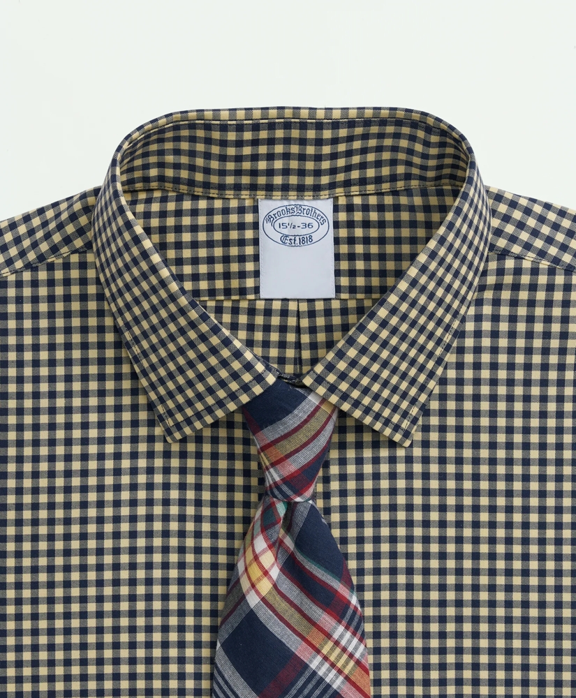 Stretch Supima® Cotton Non-Iron Pinpoint Oxford Ainsley Collar, Gingham Dress Shirt, image 2
