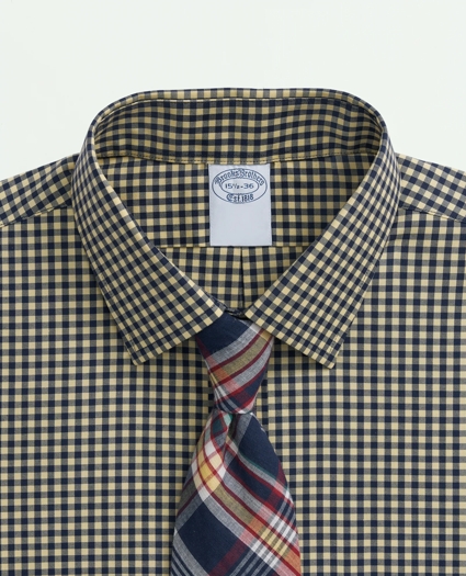 Stretch Supima® Cotton Non-Iron Pinpoint Oxford Ainsley Collar, Gingham Dress Shirt, image 2