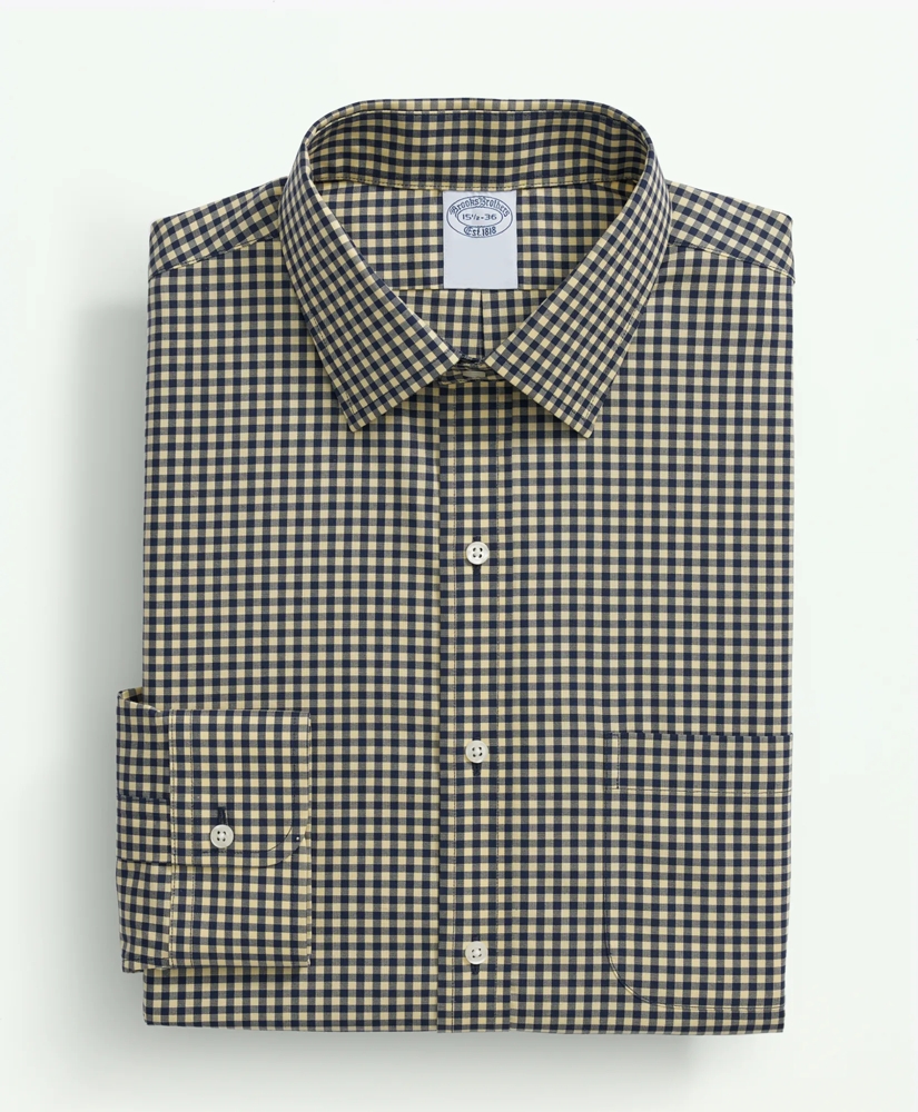 Stretch Supima® Cotton Non-Iron Pinpoint Oxford Ainsley Collar, Gingham Dress Shirt, image 3