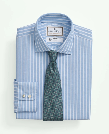 Brooks Brothers X Thomas Mason® Cotton-Linen English Collar, Stripe Dress Shirt, image 1