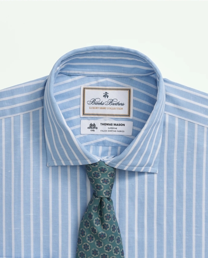 Brooks Brothers X Thomas Mason® Cotton-Linen English Collar, Stripe Dress Shirt, image 2