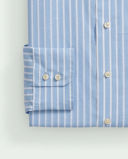 Brooks Brothers X Thomas Mason® Cotton-Linen English Collar, Stripe Dress Shirt, image 4