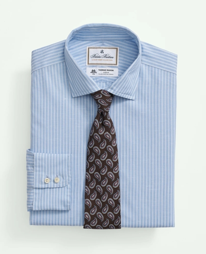 Brooks Brothers X Thomas Mason® Cotton-Linen English Collar, Stripe Dress Shirt, image 1