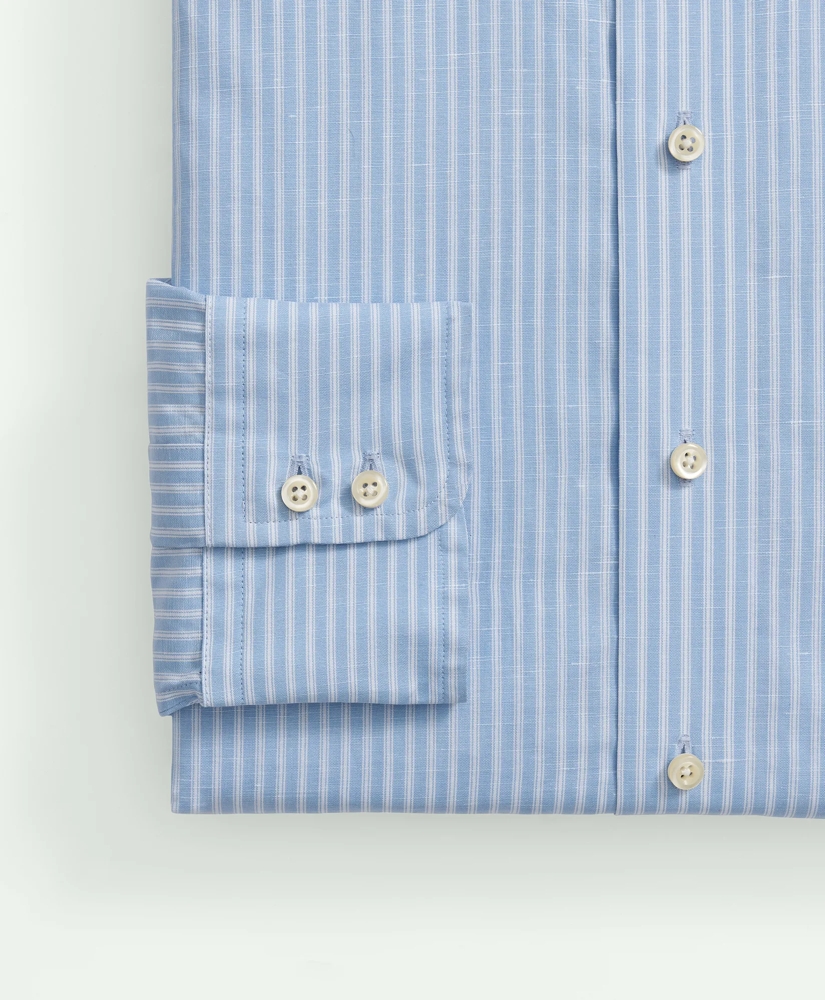 Brooks Brothers X Thomas Mason® Cotton-Linen English Collar, Stripe Dress Shirt, image 5