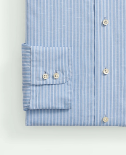Brooks Brothers X Thomas Mason® Cotton-Linen English Collar, Stripe Dress Shirt, image 5