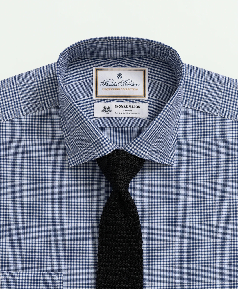 Brooks Brothers X Thomas Mason® Cotton Poplin English Collar, Glen Plaid Dress Shirt, image 2