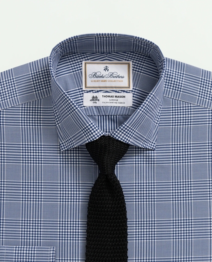 Brooks Brothers X Thomas Mason® Cotton Poplin English Collar, Glen Plaid Dress Shirt, image 2