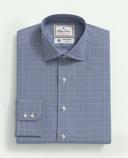 Brooks Brothers X Thomas Mason® Cotton Poplin English Collar, Glen Plaid Dress Shirt, image 3