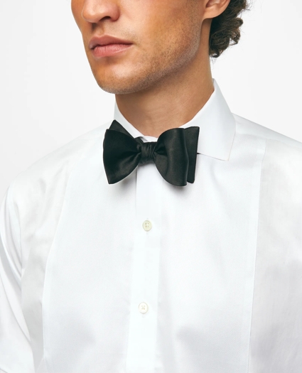 Black Fleece Pique Bib Londoner Collar Tuxedo Shirt in Sea Island Cotton, image 3