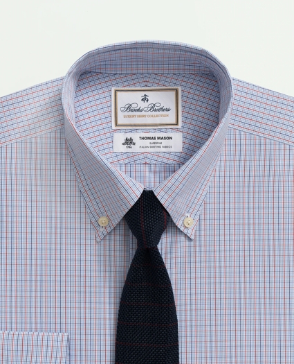Brooks Brothers X Thomas Mason® Cotton Poplin Button-Down Collar, Micro Checked Dress Shirt, image 2