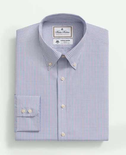 Brooks Brothers X Thomas Mason® Cotton Poplin Button-Down Collar, Micro Checked Dress Shirt, image 3