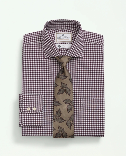 Brooks Brothers X Thomas Mason® Cotton Twill Londoner Collar, Gingham Dress Shirt, image 1