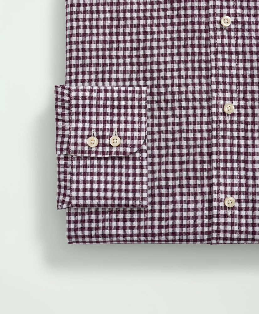 Brooks Brothers X Thomas Mason® Cotton Twill Londoner Collar, Gingham Dress Shirt, image 3