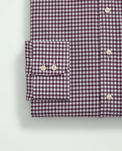 Brooks Brothers X Thomas Mason® Cotton Twill Londoner Collar, Gingham Dress Shirt, image 3