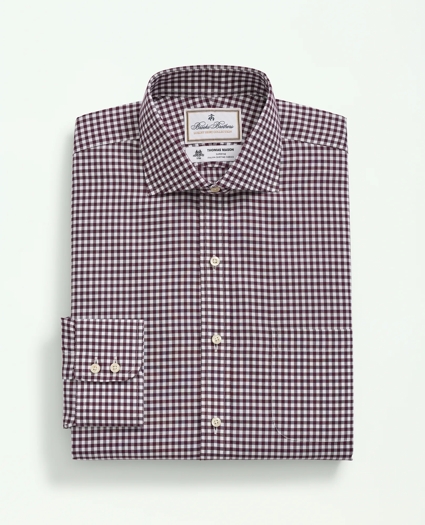 Brooks Brothers X Thomas Mason® Cotton Twill Londoner Collar, Gingham Dress Shirt, image 4
