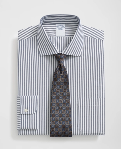 Stretch Supima® Cotton Non-Iron English Spread Collar, Striped Dress Shirt, image 1