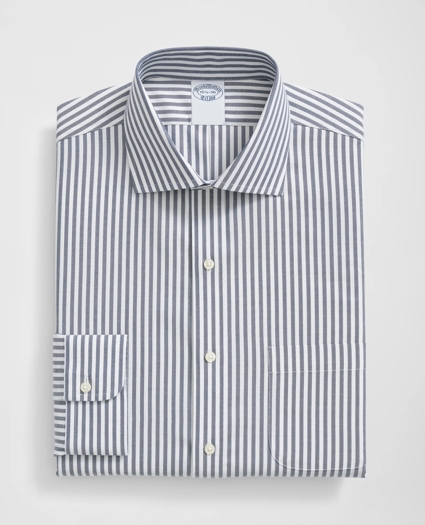 Stretch Supima® Cotton Non-Iron English Spread Collar, Striped Dress Shirt, image 3