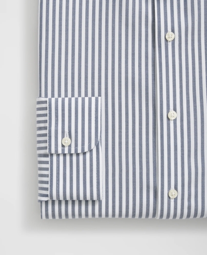 Stretch Supima® Cotton Non-Iron English Spread Collar, Striped Dress Shirt, image 4