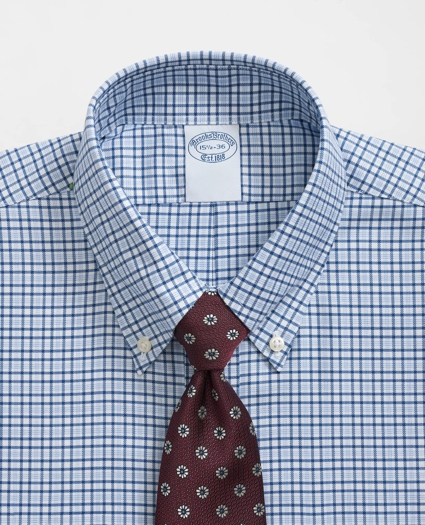 Stretch Supima® Cotton Non-Iron Twill Polo Button Down Collar, Bold Check Dress Shirt, image 2