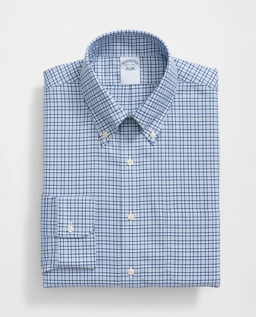 Stretch Supima® Cotton Non-Iron Twill Polo Button Down Collar, Bold Check Dress Shirt