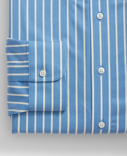 Stretch Supima® Cotton Non-Iron Twill Polo Button Down Collar, Ground Stripe Dress Shirt, image 4