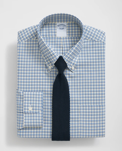 Stretch Supima® Cotton Non-Iron Twill Polo Button Down Collar, Multi-Check Dress Shirt, image 1